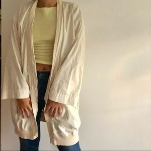 Marc Cain oversized jacket outerwear unique ivory sweater style